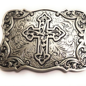 WESTERN Steer Cross Cross Cowboy Horse Faith Rodeo Style midsized Belt Buckle Buck USA Belt Buckle cowboy roping rodeo buckle US seller