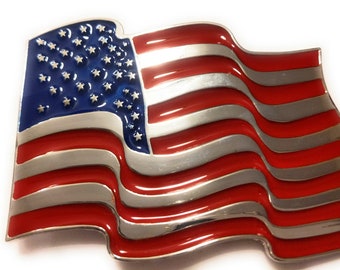 United States U.S Navy USN American Flag Metal Belt Buckle 