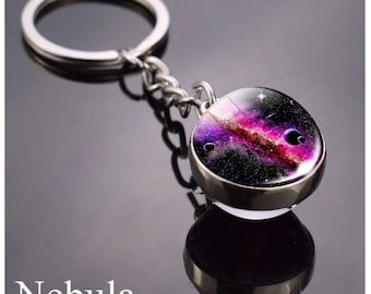 NEBULA Globe Keychain Approx 1 inch round Earth solar system Space series key chain USA