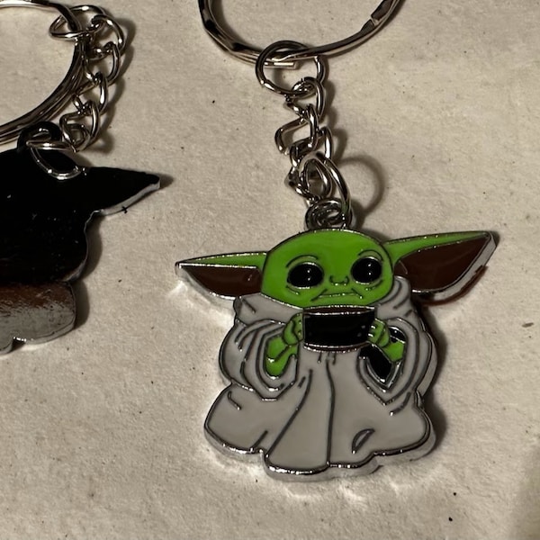 Convention Exclusive - STAR WARS GROGU portachiavi in metallo smaltato Portachiavi Baby Yoda forza cosplay da collezione Mandalorian
