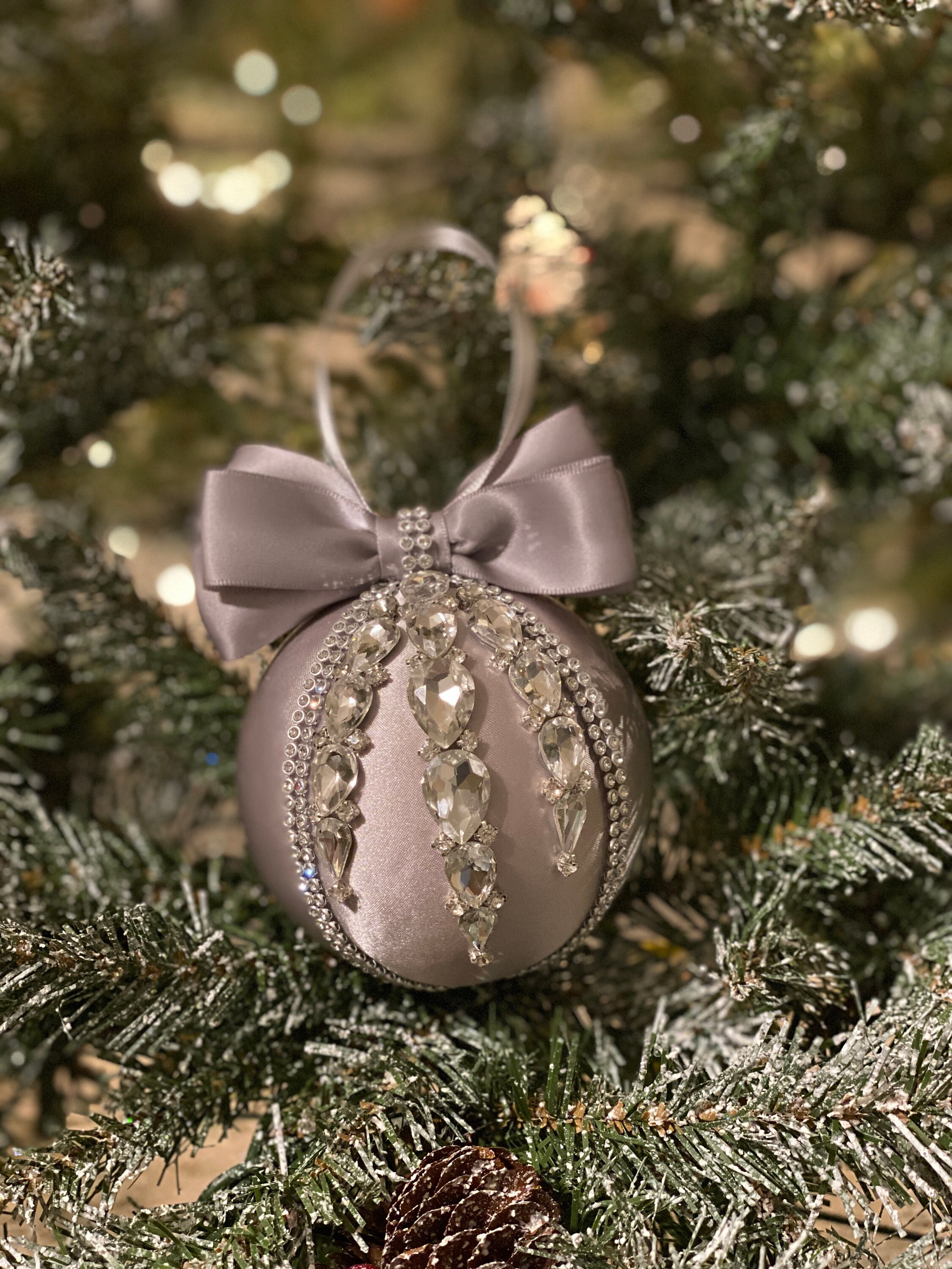 Grey Christmas Ornaments 