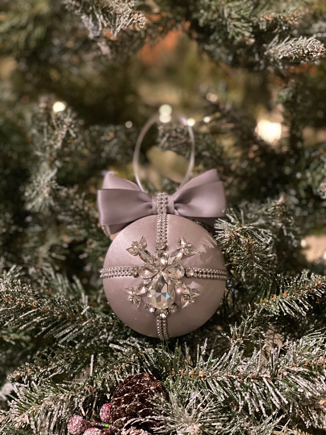 Grey Christmas Ornaments 