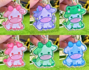 Cute Cow Keychain Series 2 - Cute keychain - Kawaii keychain - Kawaii Accessory -Cute acrylic keychain - Cow Keychain