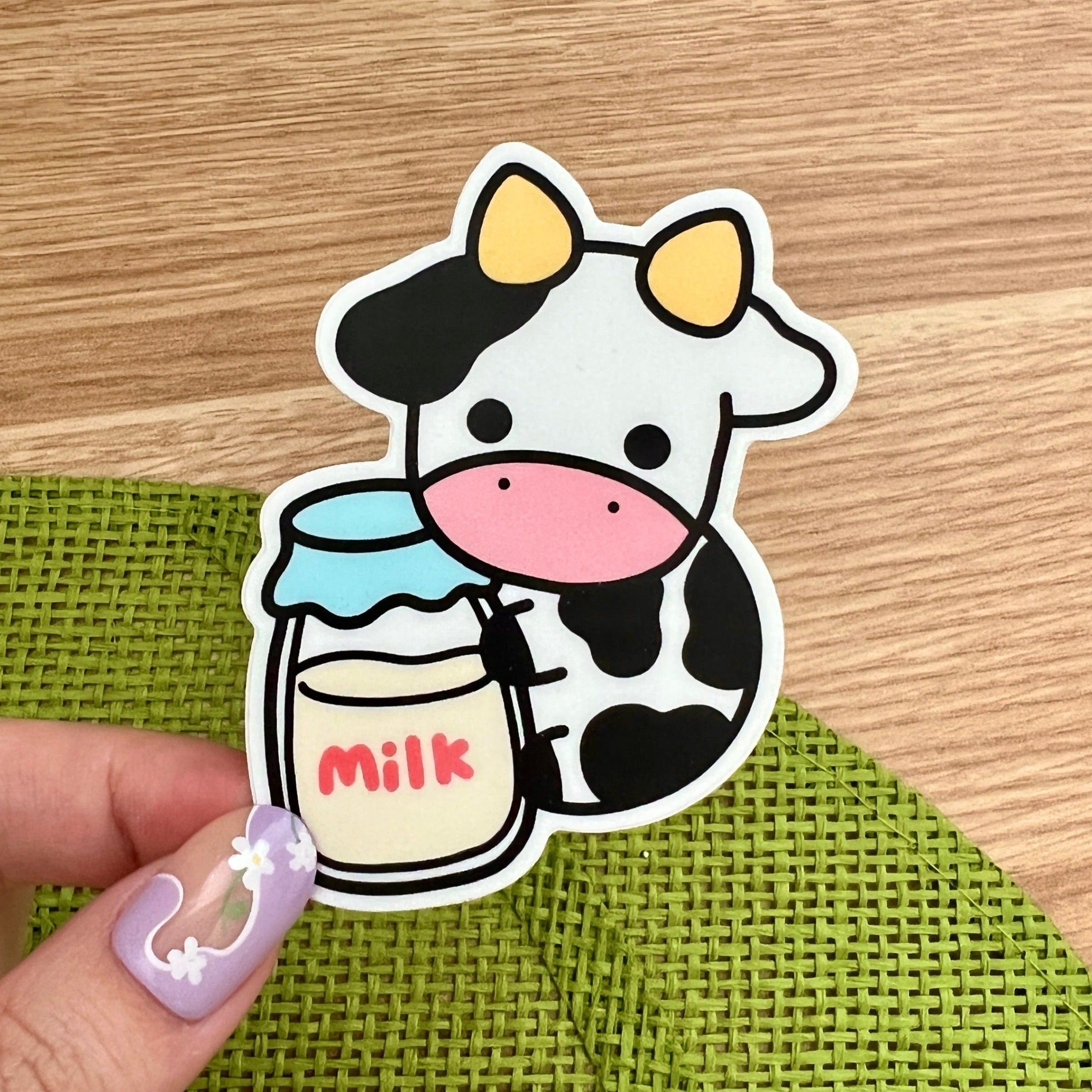 Cute Cow Sticker, Kawaii Animal Stickers, Milk Sticker, Cottagecore ...