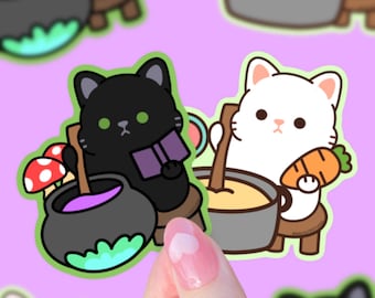 Black Cat Hocus Pocus Sticker – Halloween Witchy Kitty, Waterproof Vinyl