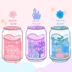 Mystic Bag Cute Aesthetic Drink Sticker Pastel Color Stickers for