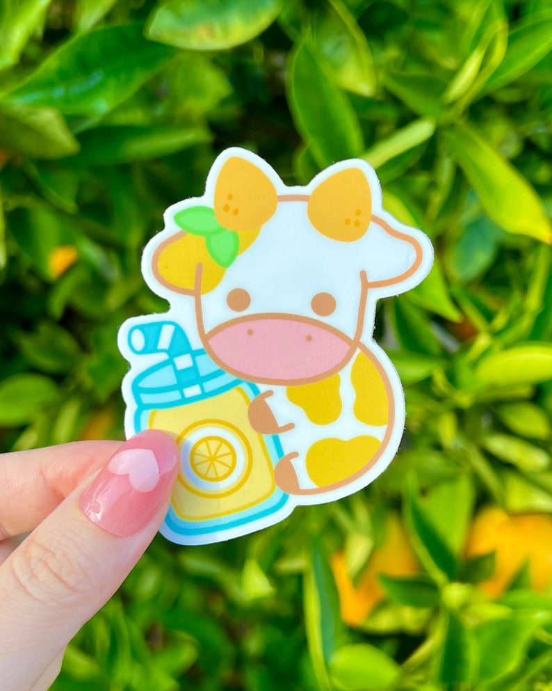 Lemon Cow Sticker Kawaii Stickers Planner Stickers journal Etsy