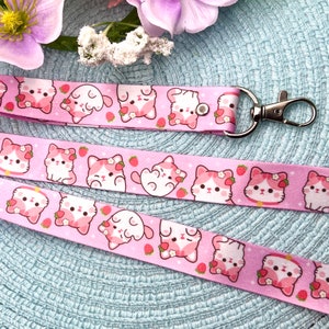 Strawberry Cat Lanyard