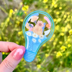 Naklejka Dreamy Light Bulb Transparent - Naklejki Pastel - Naklejki na laptopa - Naklejki estetyczne - Naklejki Dream - Naklejki na butelkę z wodą - Chmura