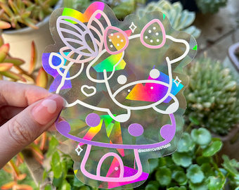 Rainbow Fairy Cow Suncatcher - Suncatcher sticker- Raibow Making Sticker - Window Decal