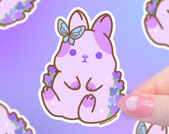 Lavender Rabbit Bunny Vinyl Sticker