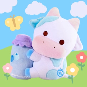 Blueberry Cow Plushie- Cow Plush - Collectible Plush - Cute Animal Plush- Farm Animals