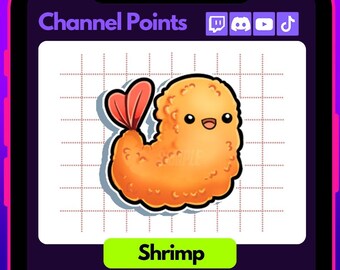 Shrimp Channel Points for Twitch | Twitch Channel Point Icon | Twitch Emotes | Stream Emotes | Channel Point | Sticker