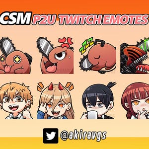 CSM Anime Emotes P2U Emote Set for Twitch and Discord