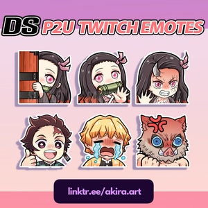 DS Anime Emotes | P2U Emote Set for Twitch and Discord | Demon Girl | Chibi Emotes | Anime Stickers
