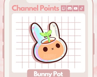 Bunny Pot Channel Points for Twitch | Twitch Channel Point Icon | Twitch Emotes | Stream Emotes | Channel Point | Sticker