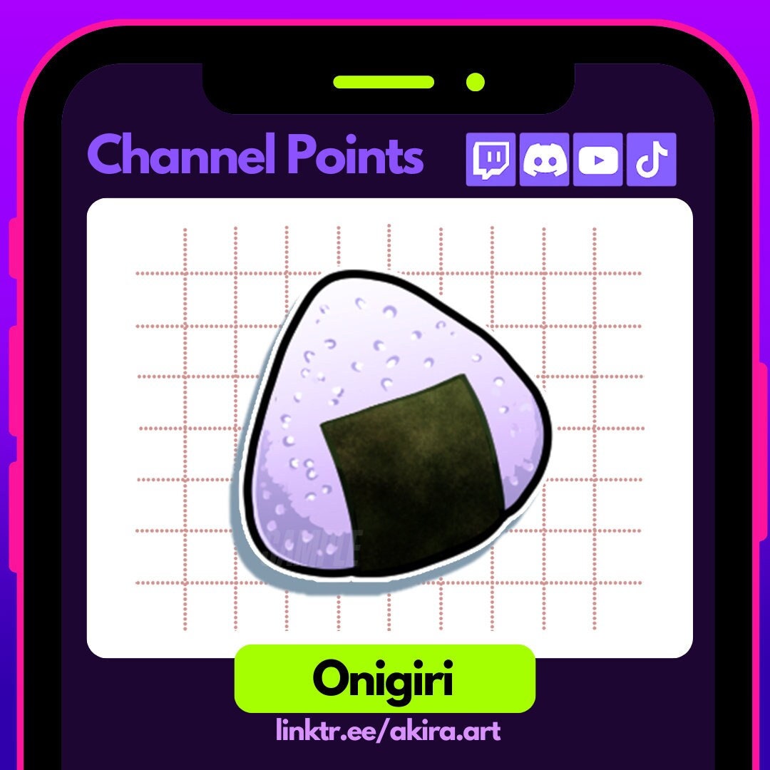 Onigiri Channel Points for Twitch | Twitch Channel Point Icon | Twitch Emotes | Stream Emotes | Channel Point | Sticker