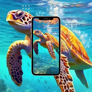 Sea turtle phone wallpaper sea turtle background sea turtle digital art phone wallpapers 4 sea turtles phone background