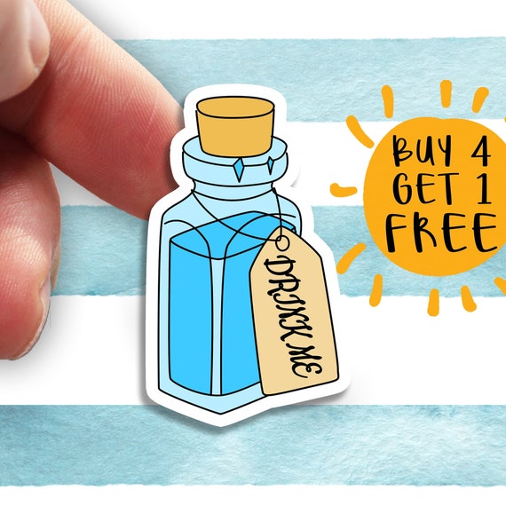Drink Me Potion Sticker Alice In Alice in Wonderland Drink Me Bottle