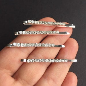 2Pcs, Crystal hair clip, accessories, silver rhinestone hair pin, hair clip, silver hair clip, hair accessory,  shiny hairpin, hair barrette