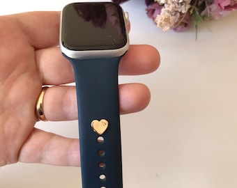 Stainless Steel Heart Apple Watch Band Charm – Adjustable Elegant Jewelry