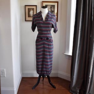 1950s Striped Day Dress