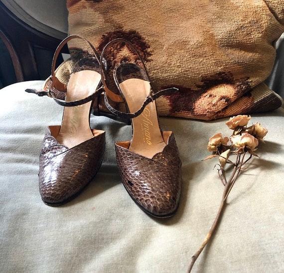 Genuine Snakeskin 1950s Heels
