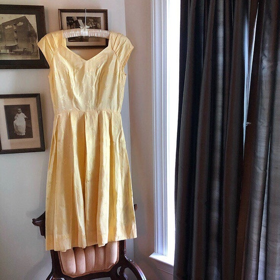 1950s Canary Yellow Day Dress