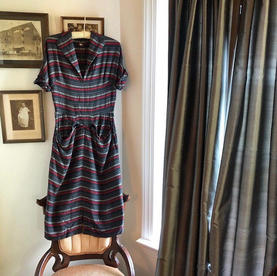 1950s Striped Day Dress