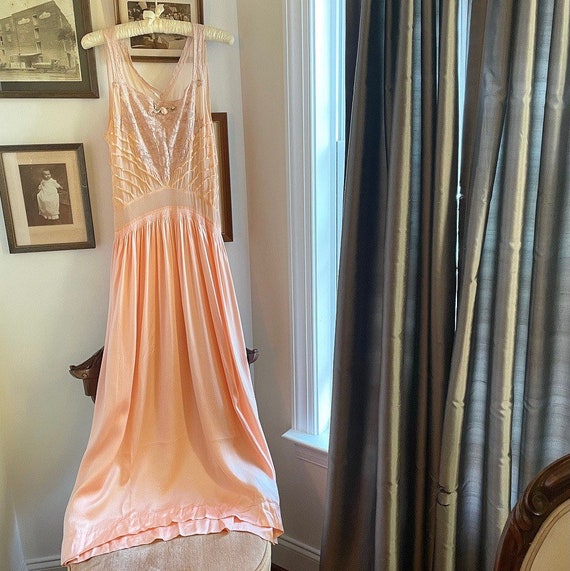 1950s Peach Silk Nightgown