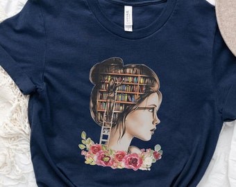 Just A Girl Who Loves Books Shirt, Book Lover Shirt, Funny Reading Shirt, Librarian Gift, Book Reader Tee, Book Nerd T-shirt, Bookworm Shirt