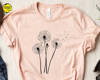 Dandelions Shirt, Flower Shirt, Floral Shirt, Funny Shirt, Boho Shirt, Just Breathe Shirt, Botanical Shirt, Mom Shirt, Plant Shirt