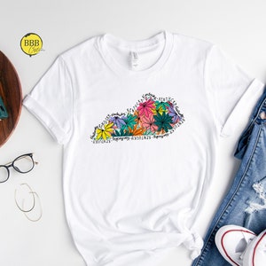 Kentucky Floral Map Shirt: Home State Souvenir Tee