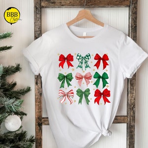 Christmas Coquettes Shirt, Red Green Bow Christmas Tee, Christmas Season T-Shirt, Girly Christmas Shirt, New Year Gifts, Gift For Christmas