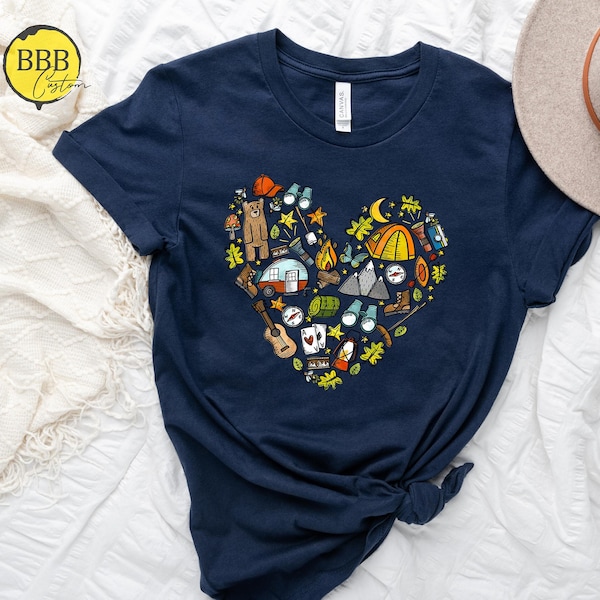 Camping Heart Tee: Happy Camper Shirt