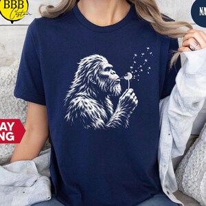 Bigfoot Dandelion Shirt, Peaceful Sasquatch Tee, Outdoor Gift, Natura Lover Tees, Funny Outside Shirt