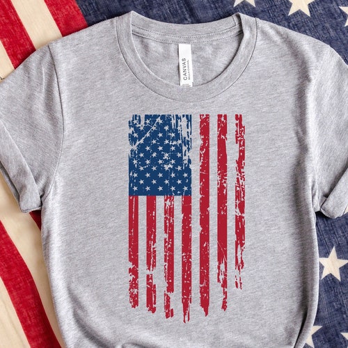 USA Distressed Shirt T-shirt 4th of July Shirt Patriotic - Etsy