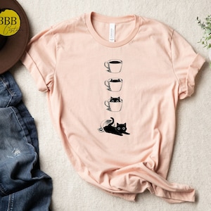 Coffee Cat Shirt, Coffee Lover Gift, Cute Cat Shirt, Coffee Addict Shirt, Coffee Lovers Shirt,Cat Lover Gift,Cool Cat Shirt,Animal Lover Tee