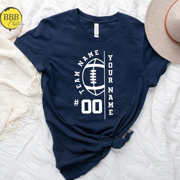 Custom Football Name And Number Shirt, Personalized Football Shirt, Football Shirt,Football Season Tee,Custom Football Shirt,Sunday Football