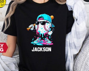 Custom Melting Baseball Shirt, Baseball Drip Tee, Sport Season Gift
