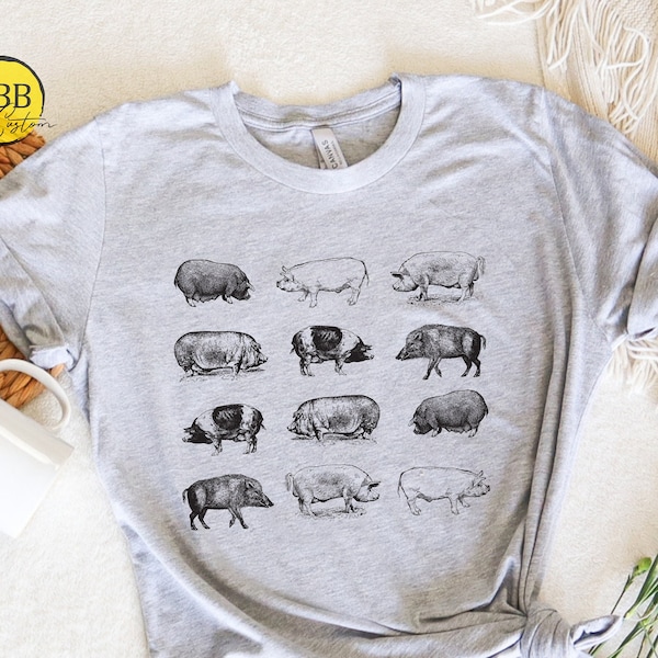 Pigs Shirt, Farm Animals Shirt, Pig Lovers Shirt, Farm Boy Shirt, Farm Girl Gift, Pig Lover Gift, Farm Family Shirt