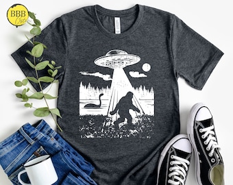 Bigfoot Shirt, Sasquatch Shirt, Funny Bigfoot Shirt, Hiking Shirt, Yeti Shirt, Loch Ness Monster Shirt, Ufo Shirt, Alien Shirt, Cool Shirt