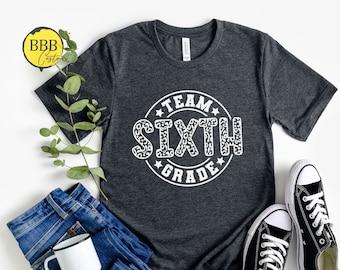 Sixth Grade Team Shirt: Leopard Print Tee