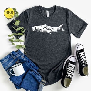 Fly Fishing Shirt, Mountain Shirt, Camping Shirt, Outdoor Shirt, Hiking Shirt, Fishrtman Shirt, Fish Shirt, Explore Shirt, Salmon Mountain
