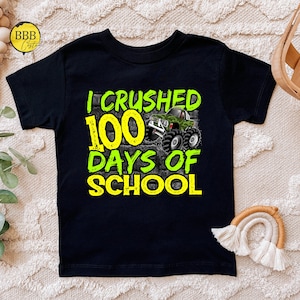 100 Days Of School Monster Truck Shirt: Back To School Gift