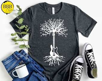 Guitar Tree T-Shirt: Electric Guitar Musician Gift