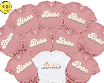 Bride Babe Shirt, Bachelorette Shirts, Bridesmaid Shirt, Bride Shirt, Bridesmaid Proposal, Wedding Party Shirts, Retro Babe Shirt