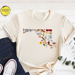 Maryland State Map Shirt: Pride Souvenir Vacation Gift