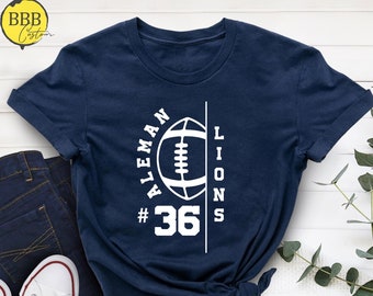 Custom Football Name & Number Shirt: Personalized Team Tee