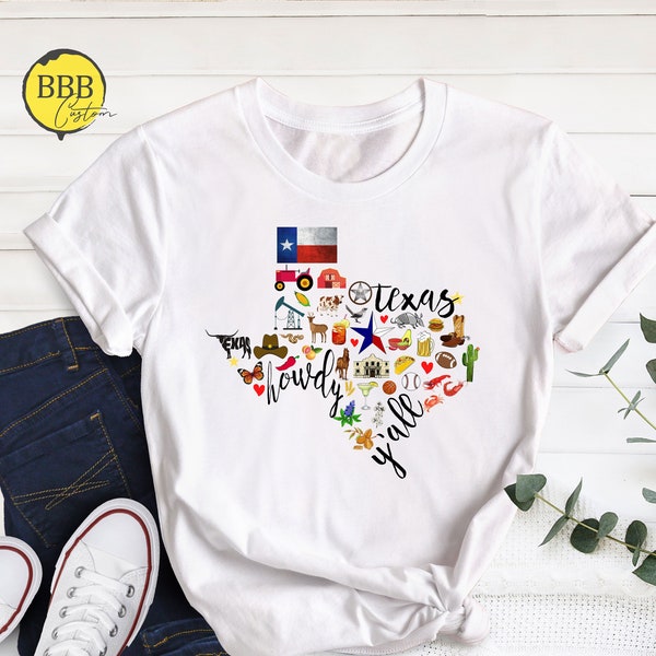 Texas Favorite Shirt, Texas State Shirt, Texas Home Shirt, Texas Map Shirts, Home State Tee, Texas Pride Tee, Western Gift, Texas Cowboy Tee